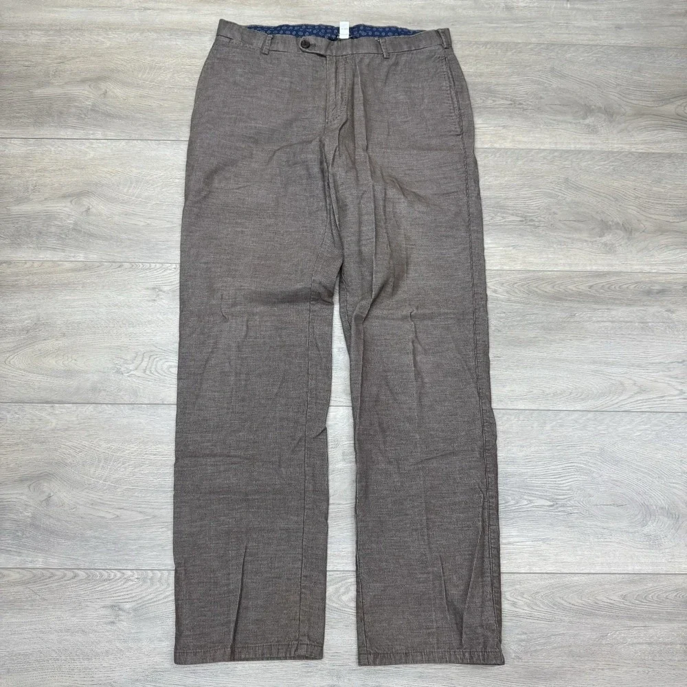 Peter Millar Brown Trouser Style Pants Men's Sz 34 Cotton Casual Golf